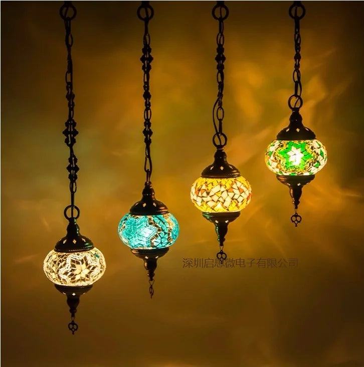 Handmade Turkish Mosaic Glass Pendant Light