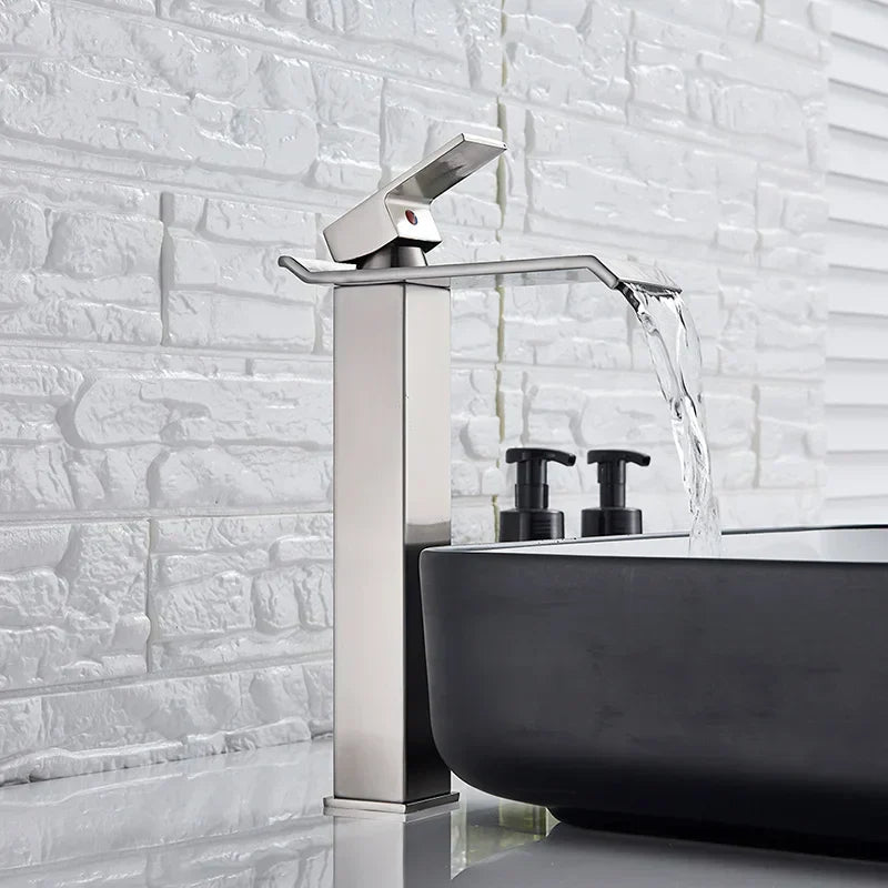 DecorBites™ Gold Basin Faucet Single Level Mixer Tap Hot Cold Water Bathroom Sink Tap