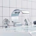 DecorBites™ Crystal Waterfall Basin Faucet with Wide Spout for Bath Sink - Hot and Cold