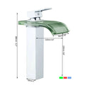 DecorBites™ LED Waterfall Basin Mixer Faucet Chrome Finish Single Handle Sink Tap