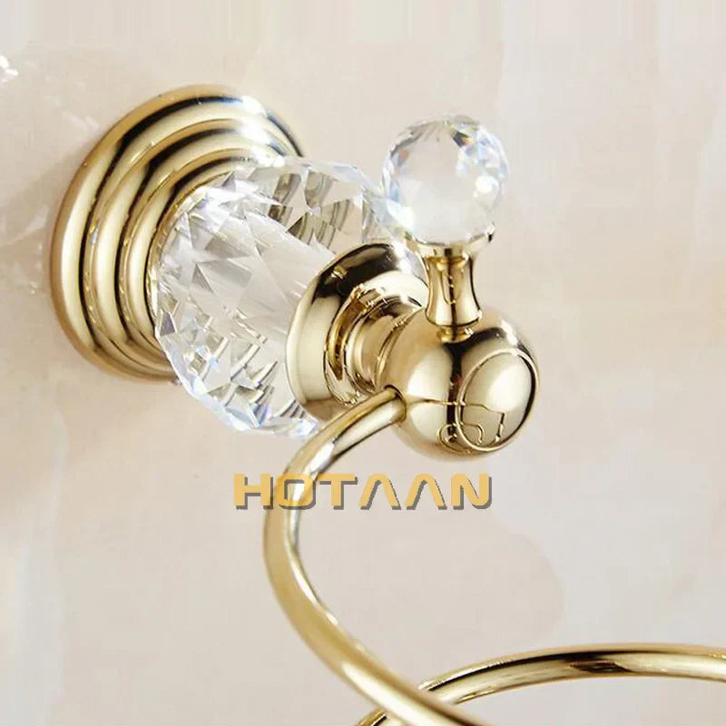 DecorBites™ Crystal Bathroom Wall Shelf Hair Dryer Rack Storage Holder Spiral Stand