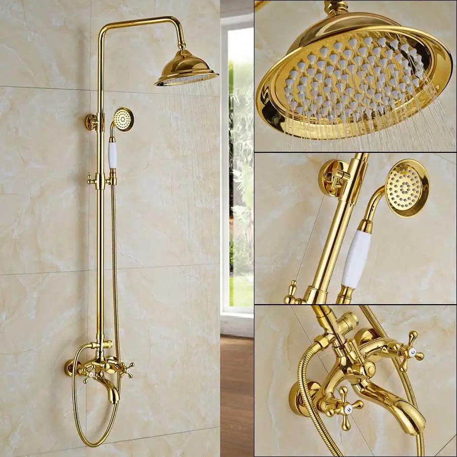 نظام دش ماطر بمقبضين DecorBites™ مع قضيب منزلق - خلاط حمام يثبت على الحائط