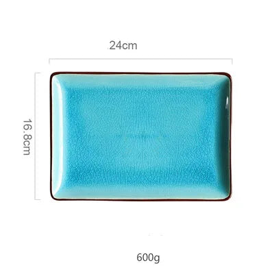 DecorBites™ Ice Cracking Glaze Ceramic Tableware Set - Blue Color
