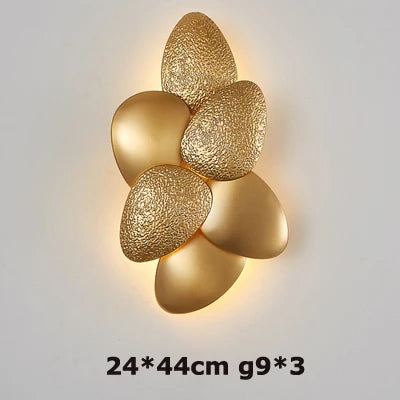 مصباح حائط LED ذهبي من الستانلس ستيل من DecorBites™ لغرفة النوم والردهة