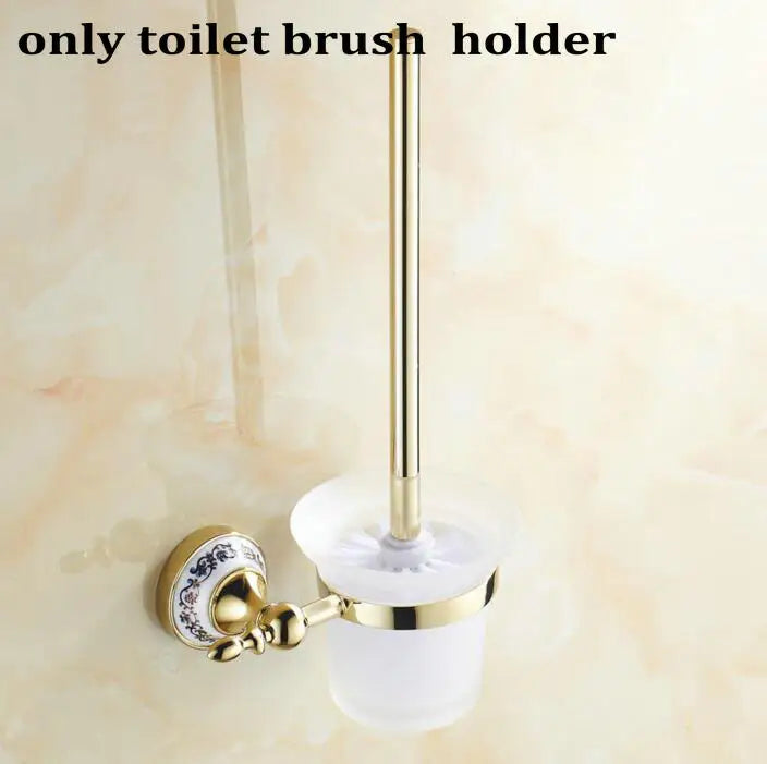 DecorBites™ Golden Polished Porcelain Bath Hardware Set for Bathroom Essentials