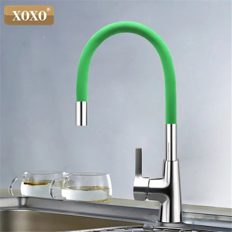 DecorBites™ 360° Silica Gel Nose Kitchen Faucet Cold Hot Water Mixer 1301R