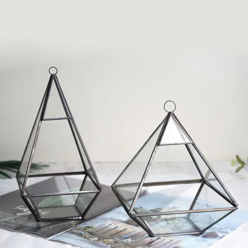 فازة زجاجية هندسية DecorBites™ للنباتات العصارية والزهور