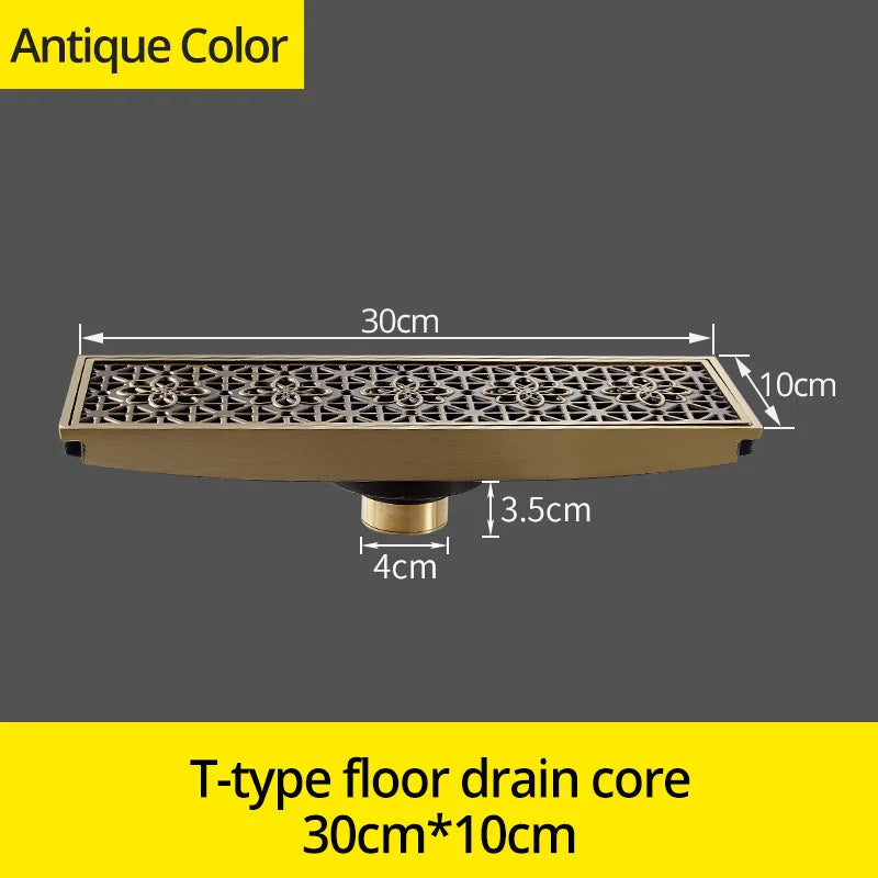 DecorBites™ Euro Antique Brass Art Carved Floor Drain Cover DL8547