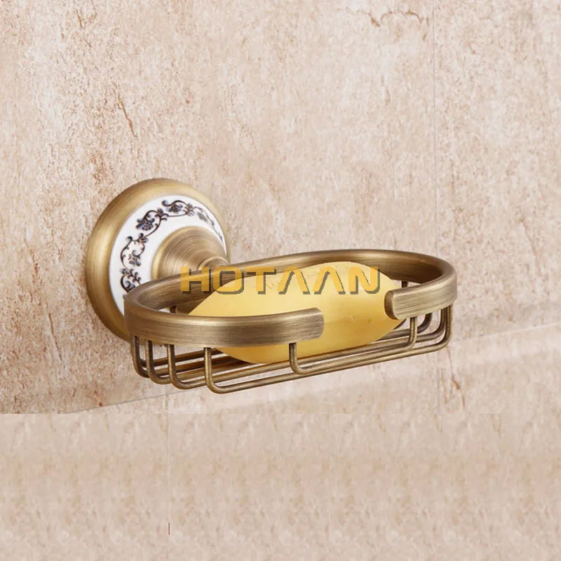 DecorBites™ Antique Brass Soap Holder: Pure Copper Bathroom Soap Basket