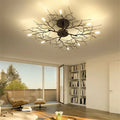 مصباح سقف من الحديد LED بتصميم أغصان DecorBites™ لديكور غرفة النوم والمعيشة