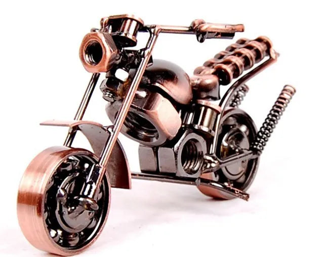 DecorBites™ 14cm Retro Motorcycle Model Metal Figurine Home Decor & Toy