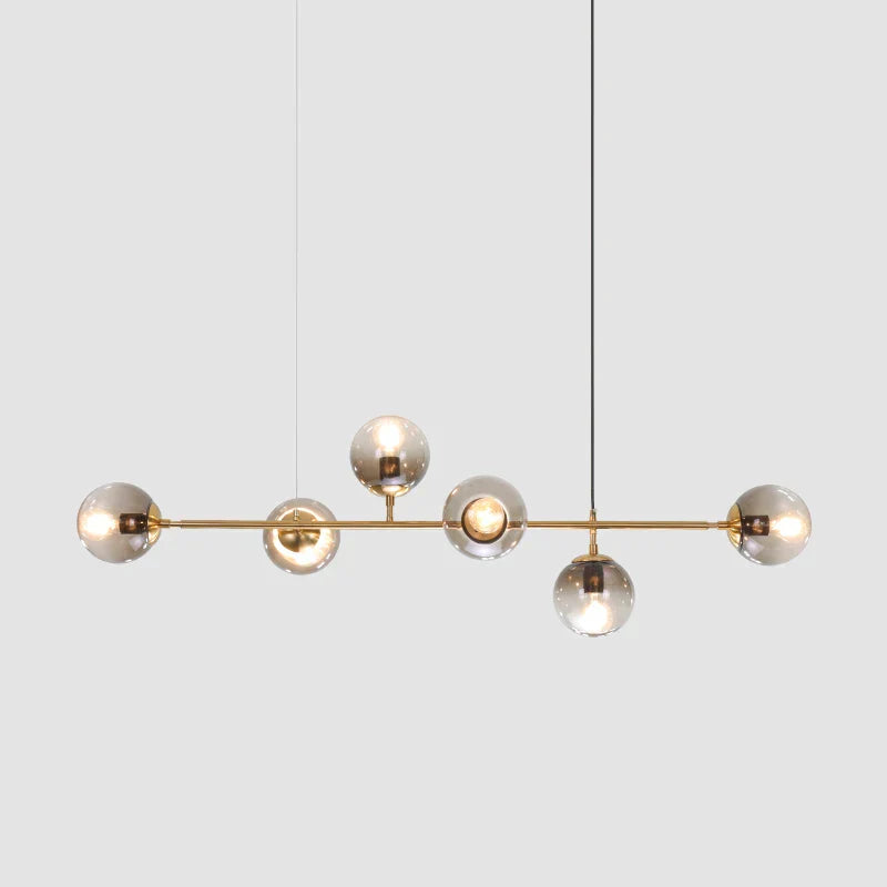 DecorBites™ Glass Ball Metal Rod Pendant Lights
