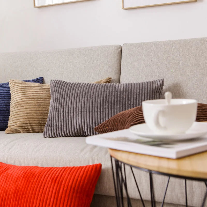 DecorBites™ Corduroy Flocking Velvet Pillow Cover 40x60cm