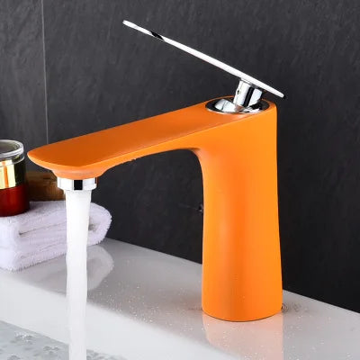 DecorBites™ Basin Faucet Hot&Cold Mixer Tap Brass Gold/Chrome/White/Red/Black for Bathroom Sink