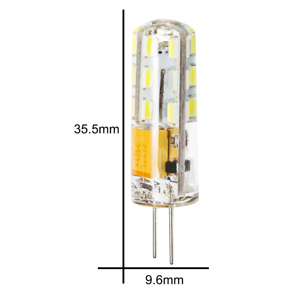 مصباح سبوت لايت LED طراز G4 من DecorBites™ بقدرة 2 واط، مصباح كريستال 12 فولت 3014 SMD - عبوة من 20