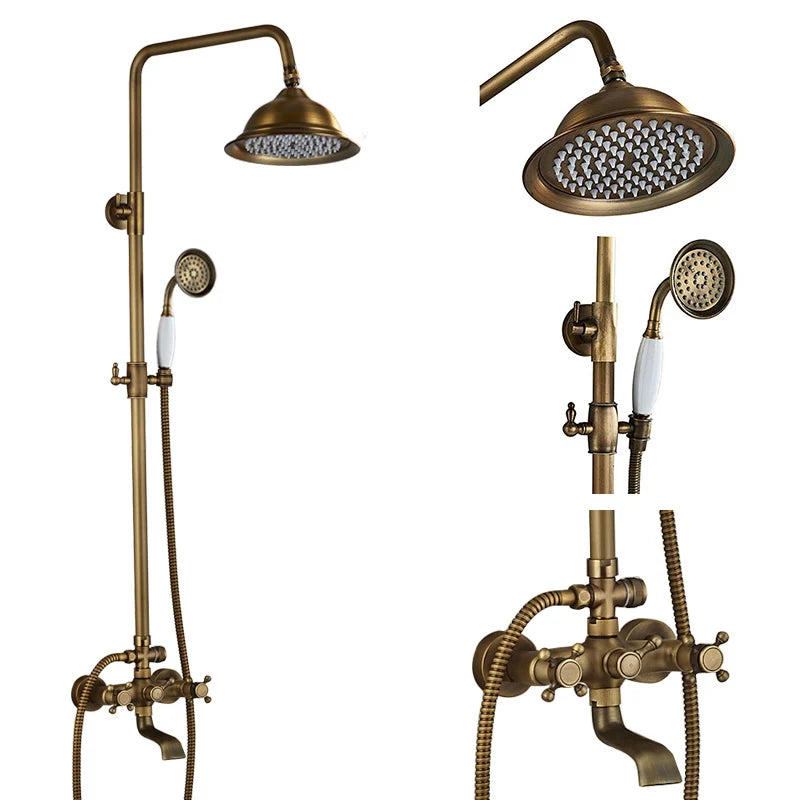 DecorBites™ Dual Handle Shower Faucet Set with 8" Rain Shower Head
