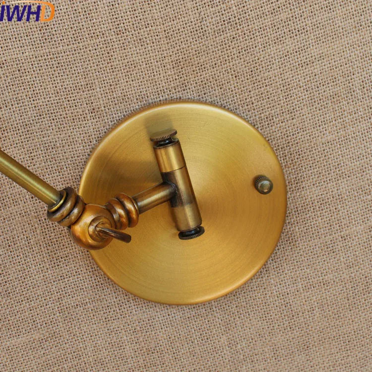 DecorBites™ Gold Swing Arm LED Wall Lamp Retro Loft Industrial Sconce
