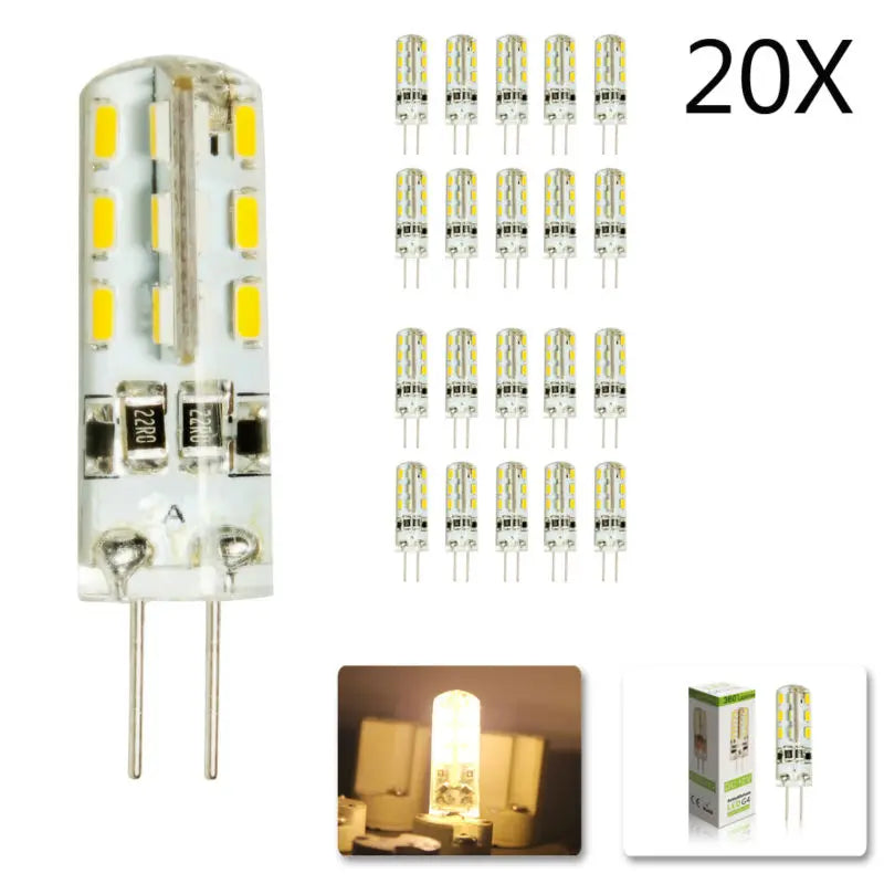 مصباح ديكور بايتس™ G4 LED على شكل ذرة، 3 واط، 24 مصباح SMD 3014، أضواء كاشفة بيضاء دافئة وباردة