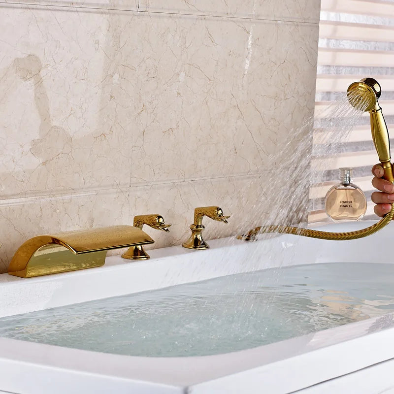 DecorBites™ LED Waterfall Bath Tub Faucet with Handshower