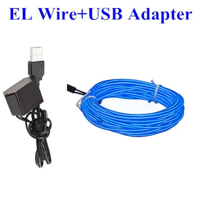 DecorBites™ 3V Neon Light EL Wire Rope 1m/3m/5M Glow Strip LED Shoes Clothing Car