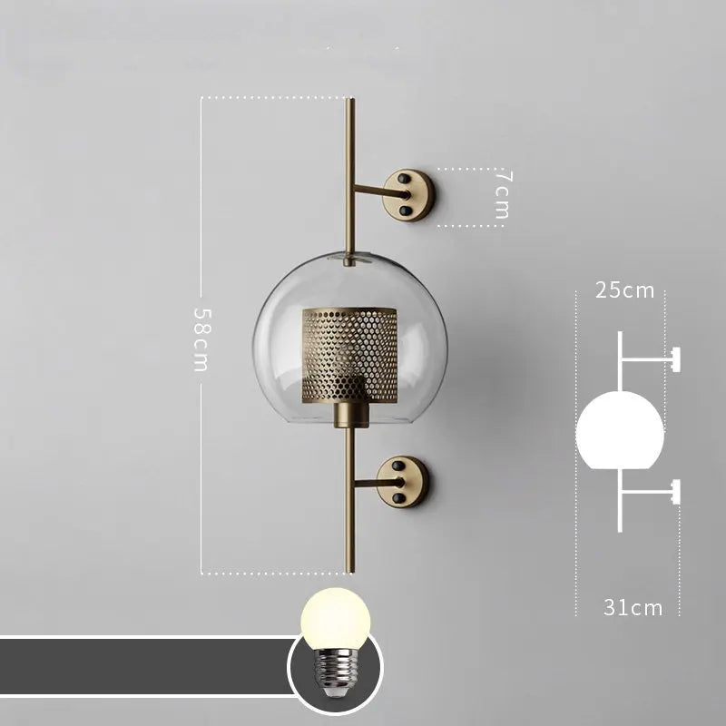 DecorBites™ Glass Industrial Wall Lights for Living Room Bedroom Dining Room