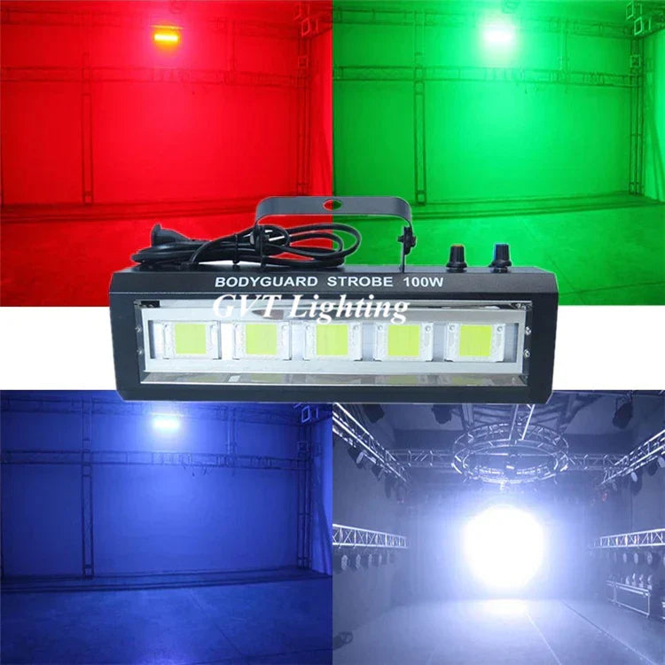 مصباح ستروب أبيض LED للتحكم التلقائي بالصوت بقدرة 100 واط من DecorBites™ للعروض الموسيقية
