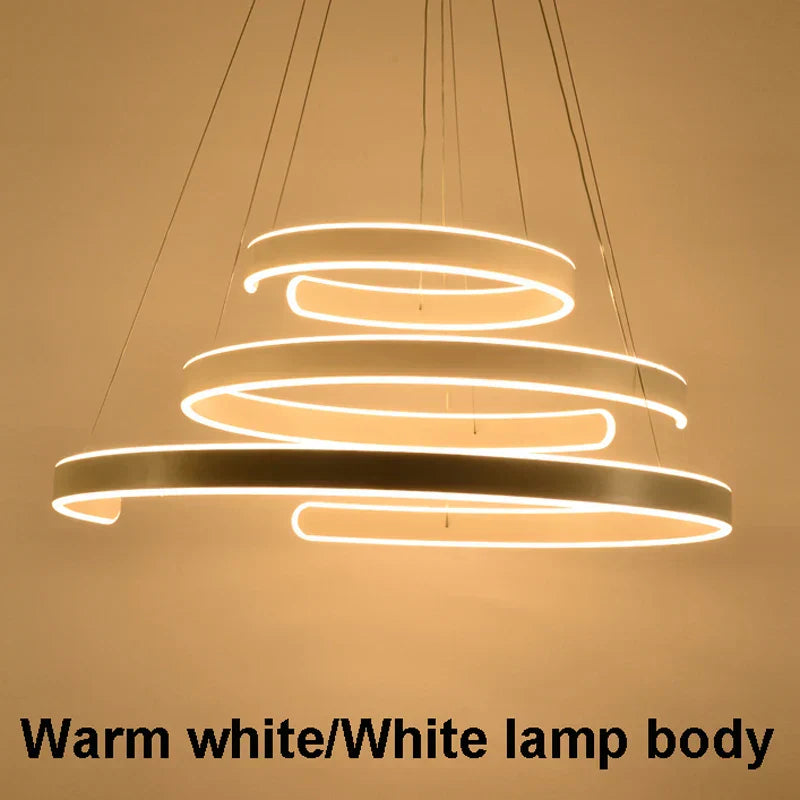 DecorBites™ Geometry Circle Rings LED Pendant Light for Living Room Dining Room
