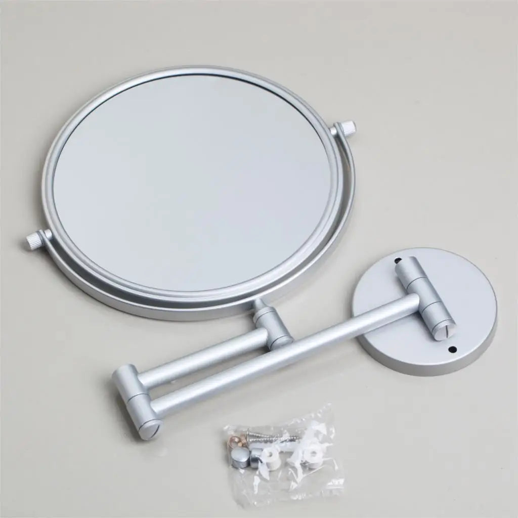DecorBites™ 3X Magnifying Wall Mounted Beauty Makeup Mirror 8" Double Sided Foldable Mirror