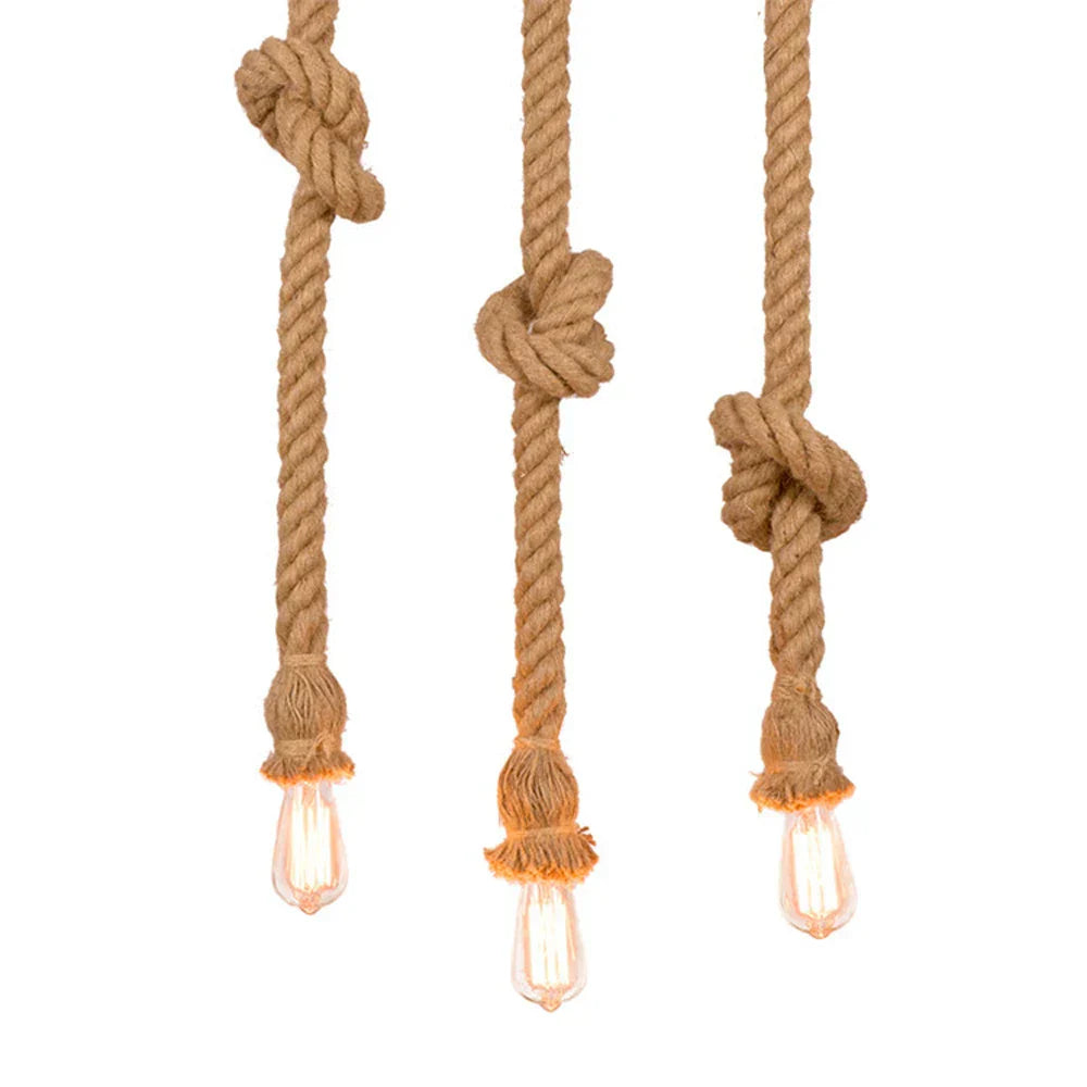 DecorBites™ مصباح حبل القنب المتدلي E27 مصباح إضاءة صناعي للمطاعم والمقاهي ذو طابع شخصي