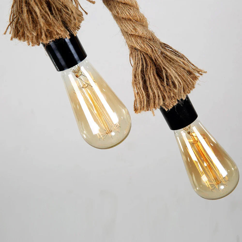 DecorBites™ مصباح حبل القنب المتدلي E27 مصباح إضاءة صناعي للمطاعم والمقاهي ذو طابع شخصي