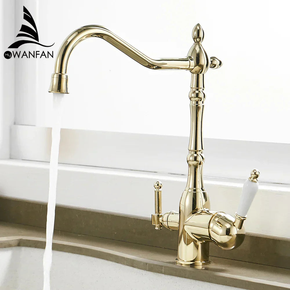 خلاط حنفية مطبخ DecorBites™ لتنقية المياه مع دوران 360 درجة للمطبخ WF-0193K