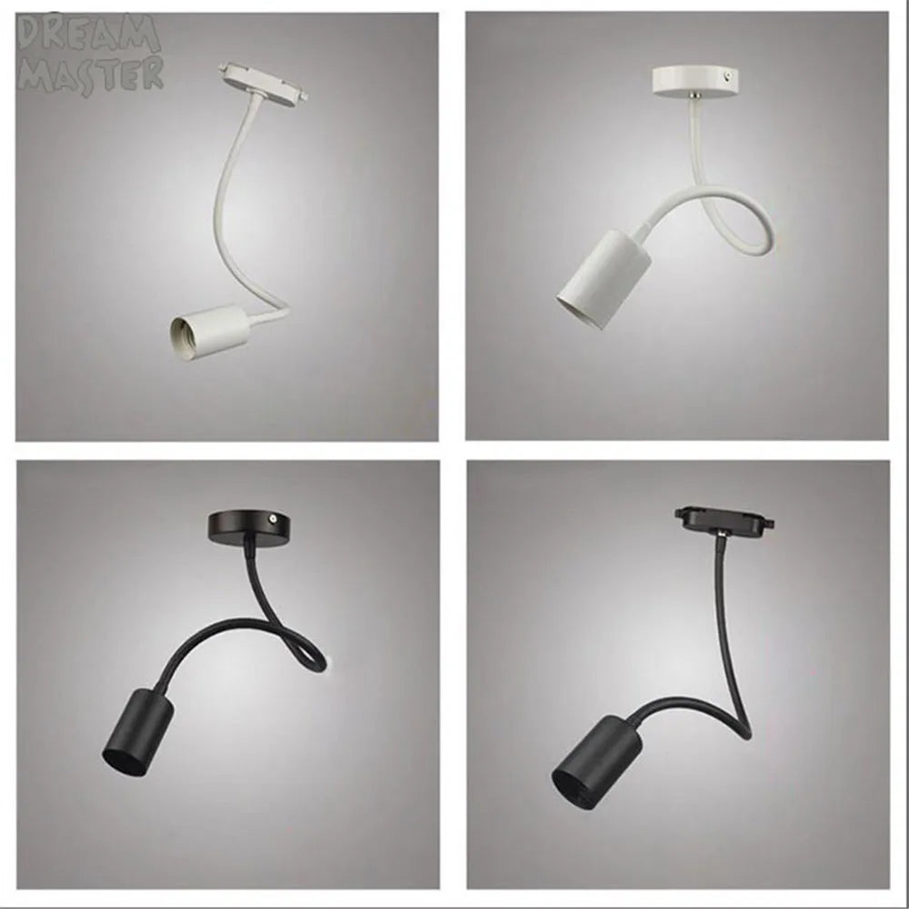 إضاءة مسار مرنة DecorBites™ LED لمتاجر الملابس - قضيب أبيض أسود قابل للثني إضاءة قابلة للطي