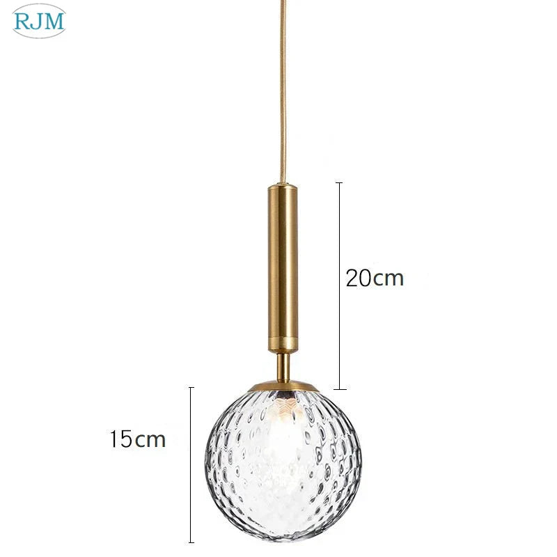 مصباح LED متدلي من الزجاج DecorBites™: تصميم إسكندنافي حديث، برأس واحد، إبداعي