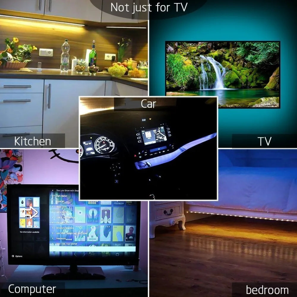 DecorBites™ 2835 DC LED Light Strip USB 5V Flexible 50CM - 5M White/Warm TV Background Night Light