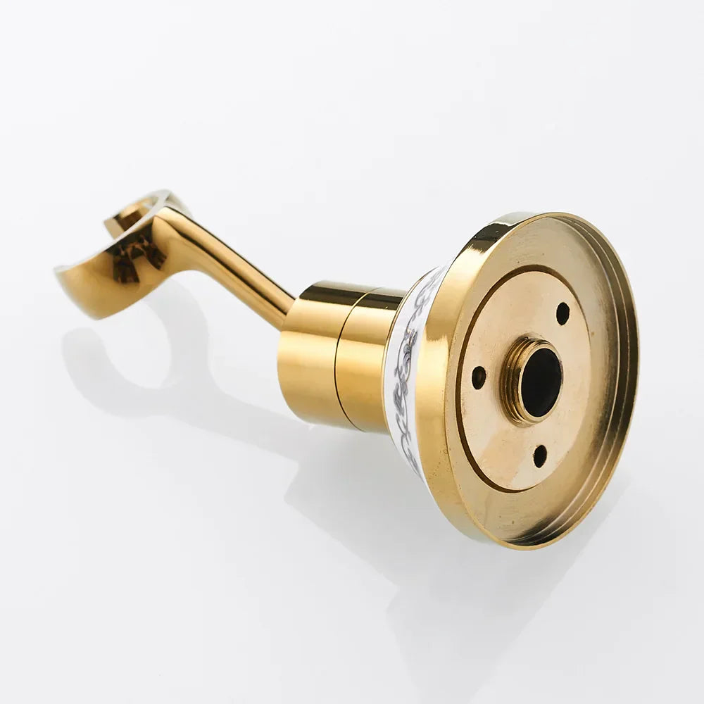 DecorBites™ Black Brass Swivel Handheld Shower Mount Bracket Holder - Bathroom Accessory