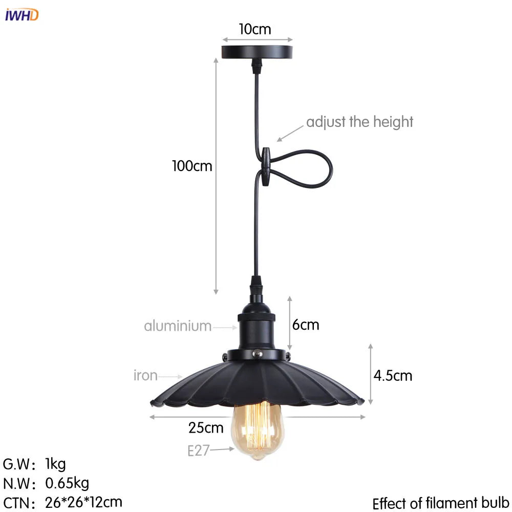 DecorBites™ Gold Retro Edison LED Pendant Lights for Dinning Living Room Industrial Decor