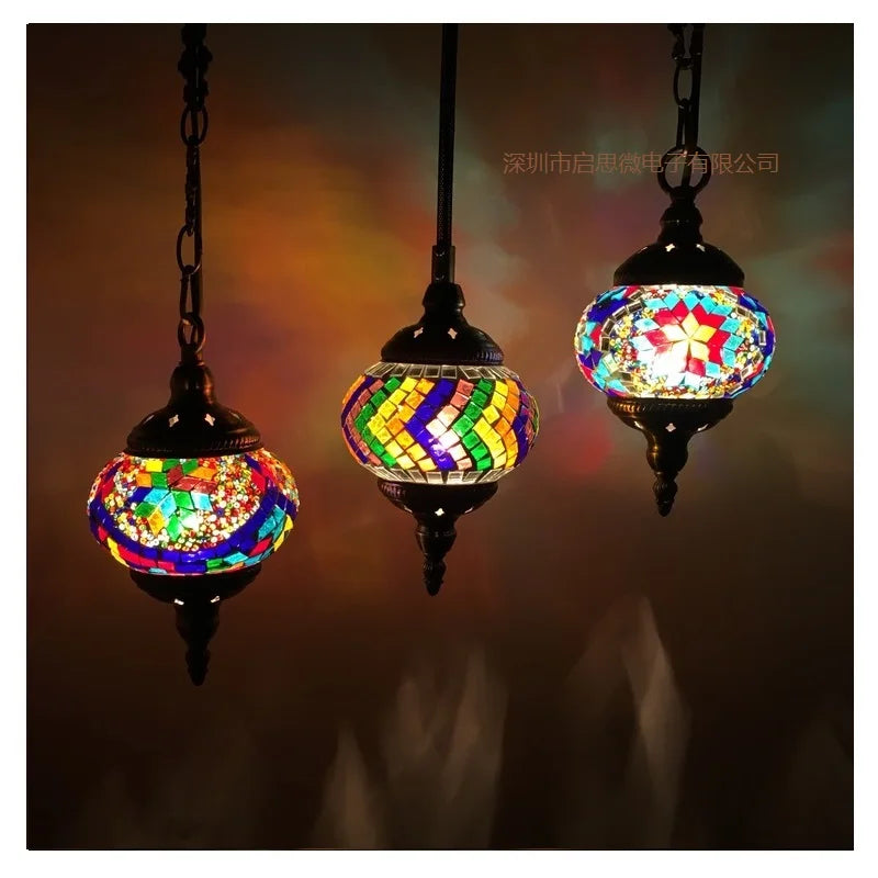 Handmade Turkish Mosaic Glass Pendant Light