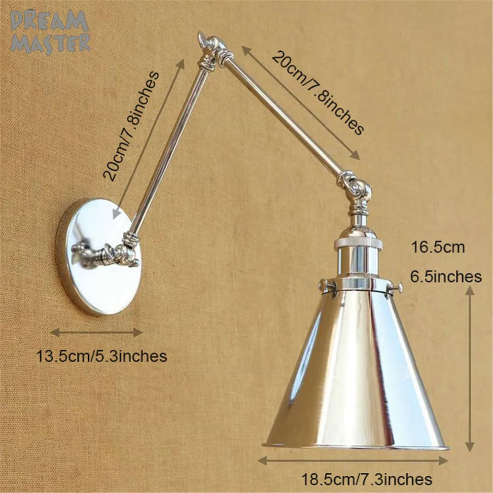DecorBites™ Dream Master Chrome Wall Sconce Silver Lustre Modern Metal Painted Wall Light