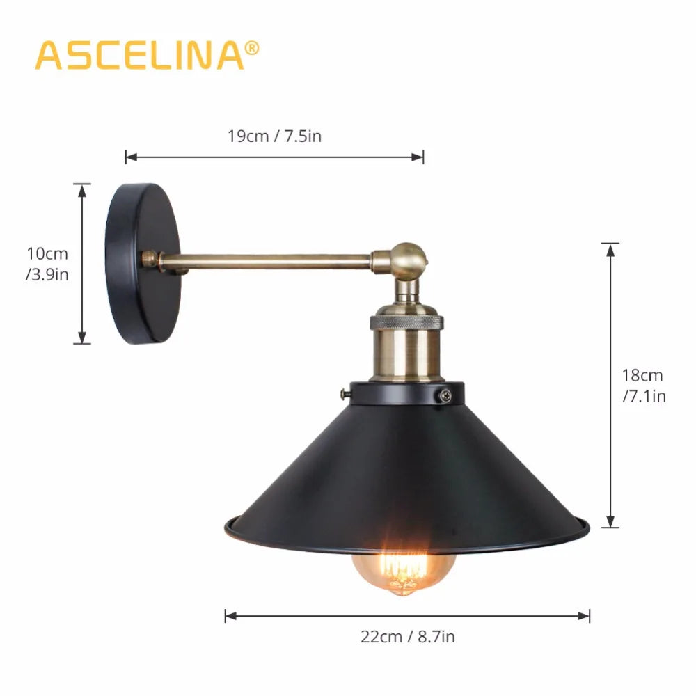 DecorBites™ Industrial Wall Sconce Set for Living Room Bedroom Aisle Lighting