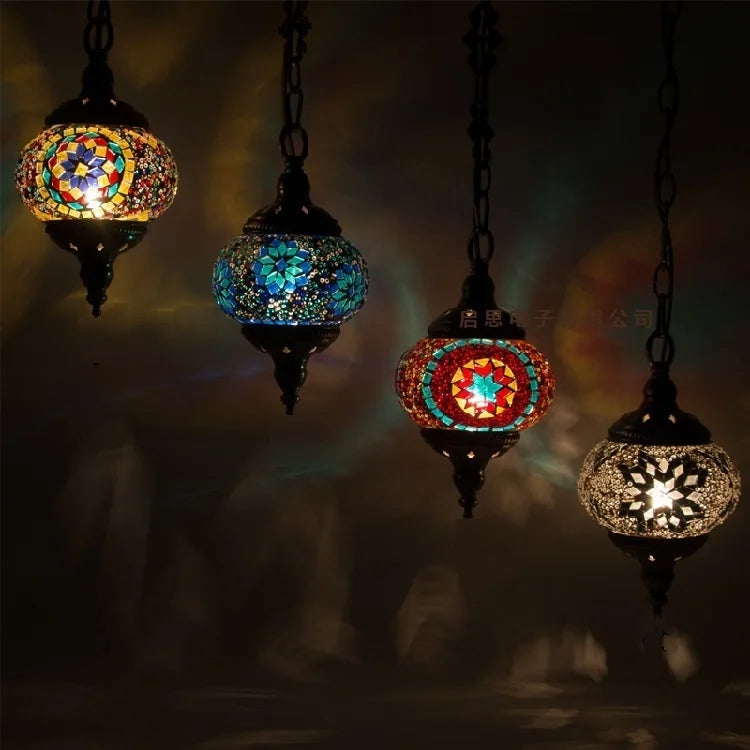 Handmade Turkish Mosaic Glass Pendant Light