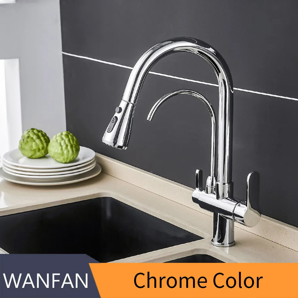 خلاط حوض مطبخ ديكور بايتس™ رافعة ثلاثية الاتجاهات WF-0195