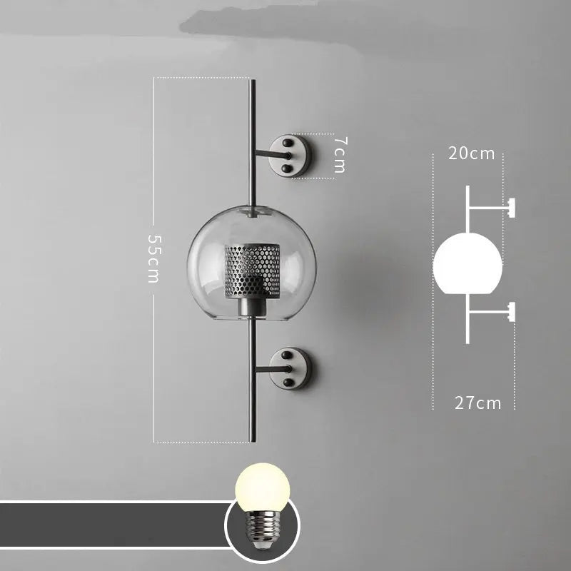 DecorBites™ Glass Industrial Wall Lights for Living Room Bedroom Dining Room