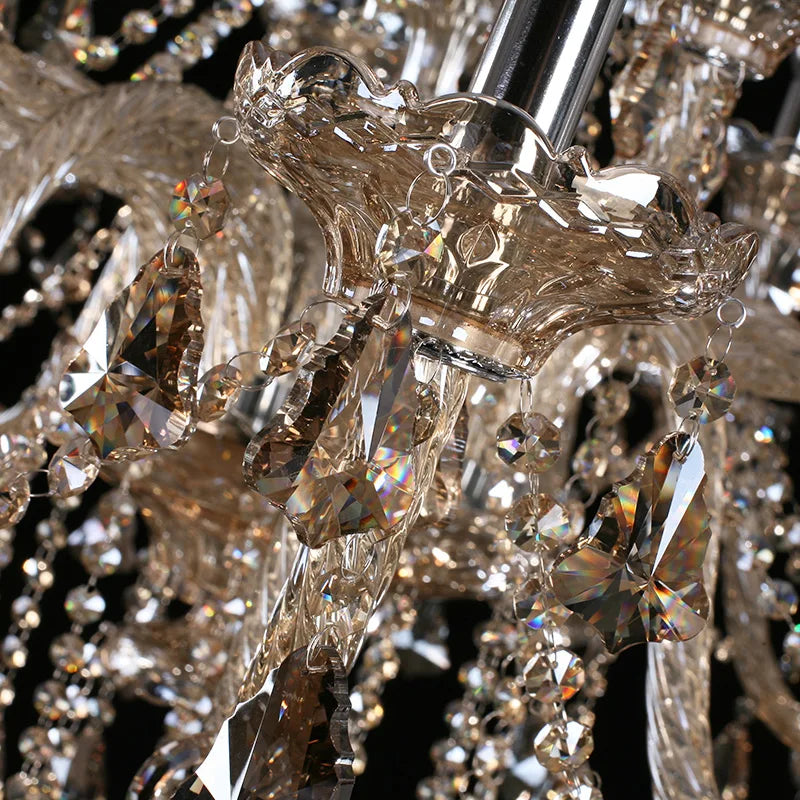 DecorBites™ Crystal LED Chandelier Gold/Silver K9 6/8/10/15/18 Arm Living Room Lighting