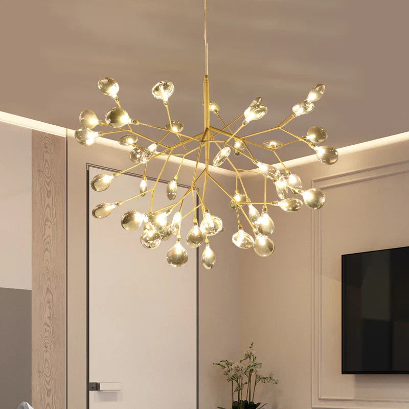 DecorBites™ ثريا الفروع LED: إضاءة صالون Heracleum Lustre للمطبخ والبار والمطعم