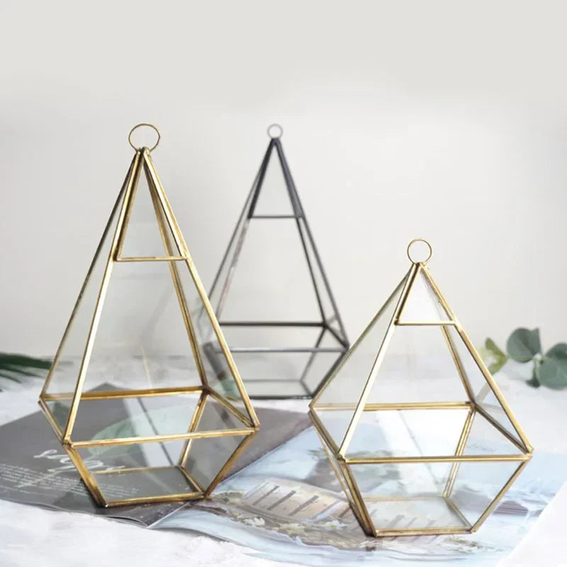فازة زجاجية هندسية DecorBites™ للنباتات العصارية والزهور