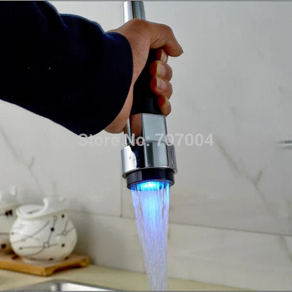 صنبور مطبخ كروم بضوء ليد DecorBites™ برأس رشاش قابل للسحب - قطعة غيار