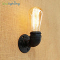 DecorBites™ Steampunk Loft Pipe Wall Lamp Black Brown Bronze Silver Industrial Lighting