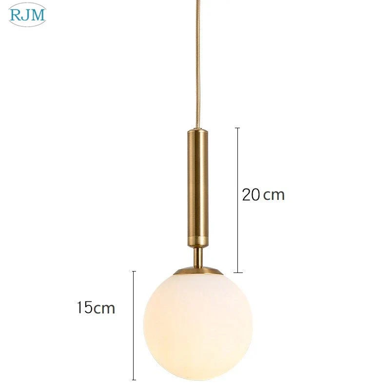 مصباح LED متدلي من الزجاج DecorBites™: تصميم إسكندنافي حديث، برأس واحد، إبداعي