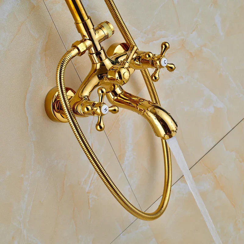 DecorBites™ Dual Handle Wall Mounted Rainfall Shower System with Sliding Bar