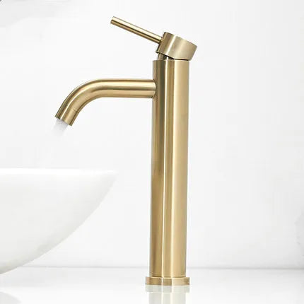 DecorBites™ Bath Set: Towel Rack, Corner Shelf, Paper Holder, Mixer Faucet - Brushed Matt Gold
